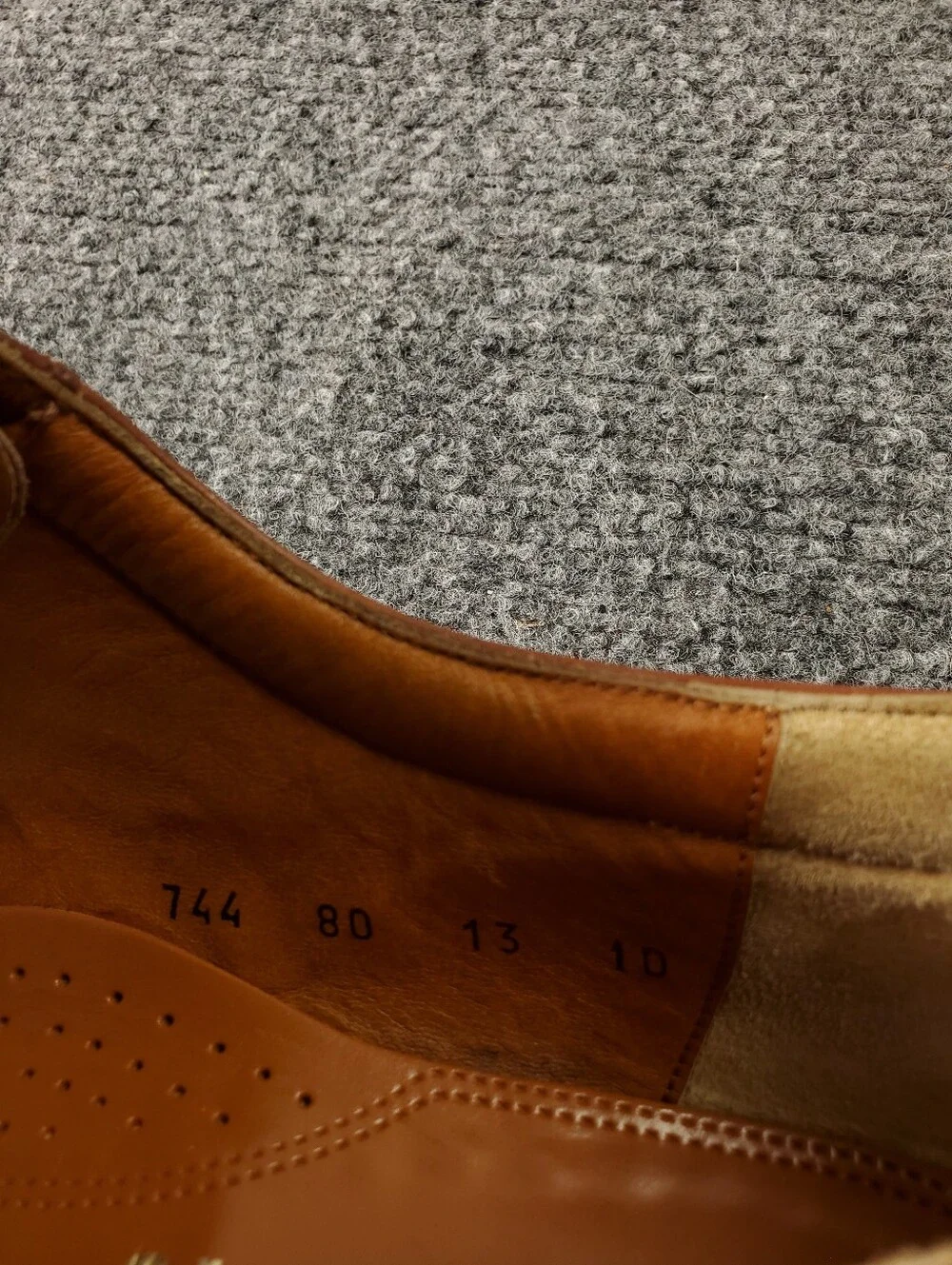 Salvatore Ferragamo Wingtip Oxford Shoes Mens 13D Cognac Brown Leather Brogue